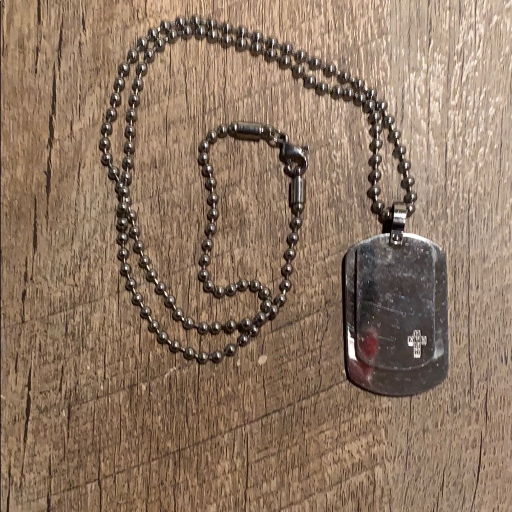 Sterling silver Dog Tags with a small cross